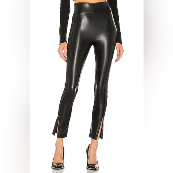 A.L.C Women’s Brown Faux Leather Viscose Zipper Ankle Leggings Size 00